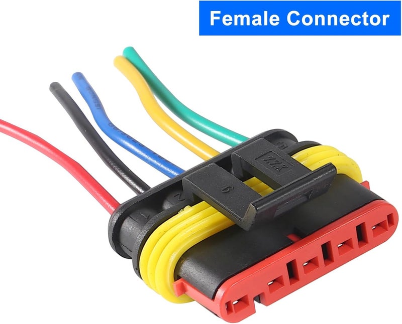 AiTrip 10 PACK 5 Pin Way Electrical Wire Connector Male Female Plug Socket Quick Disconnect Waterproof Plug Play for Car, Truck, Boat, and Other Wire Connections - Image 5